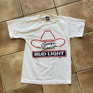 Bud Light/ George Strait White Tee Shirt